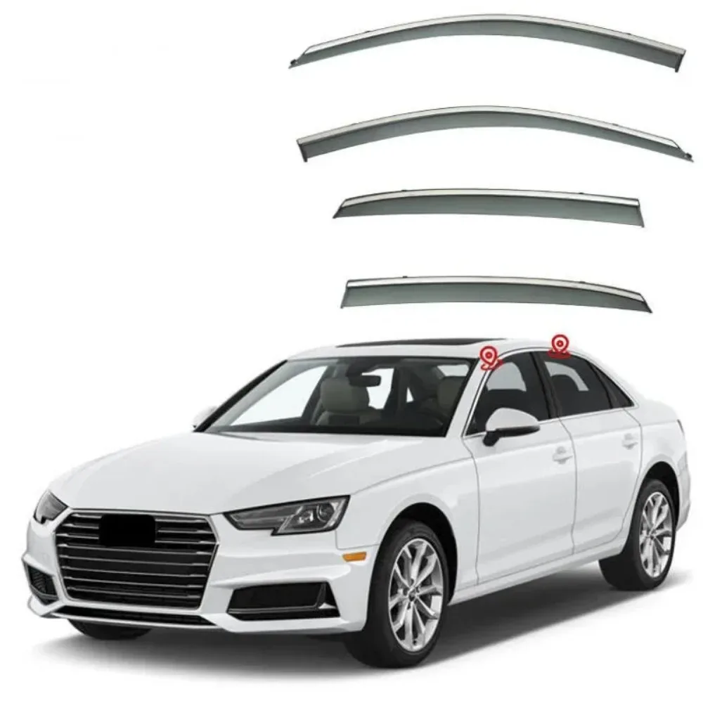 Window Visor Rain Exterior Part Body Kit Accessories For Audi A4 A4L 2000 2001 2002 2003 2004 2005 2006 2007 2008 - 2024