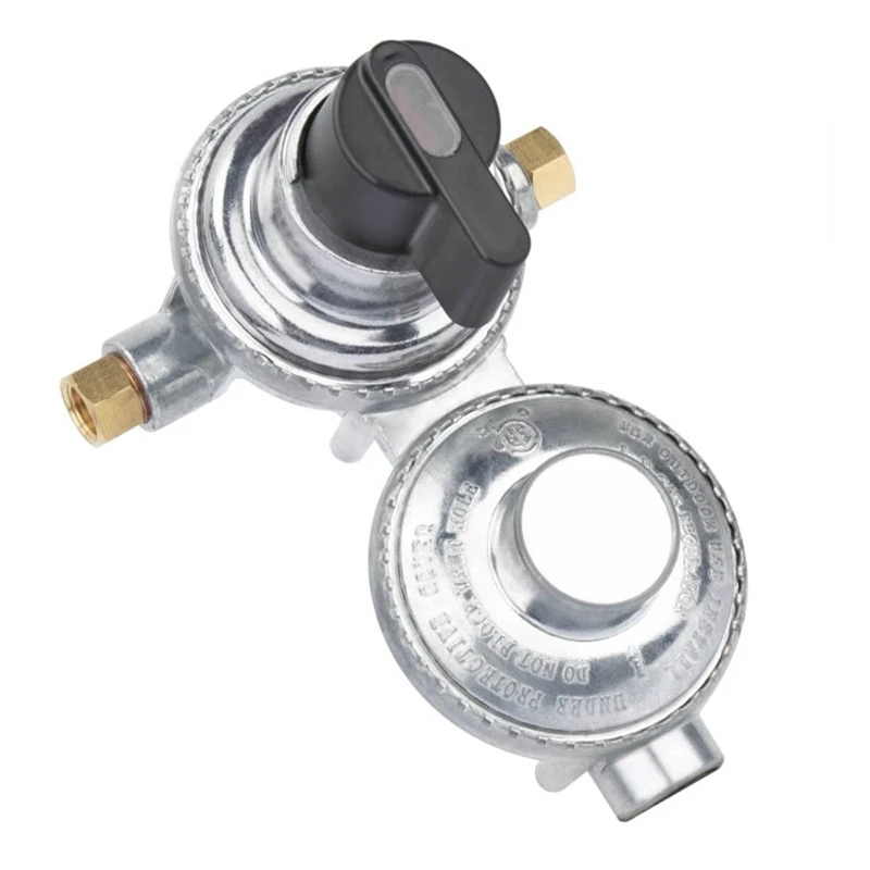 2-Stage Automatic Changeover LP Propane Gas Regulator, 1/4 Inch SAE Inverted Flare For Trailer Car