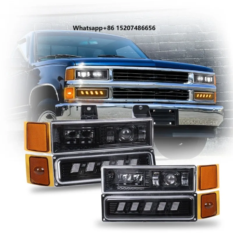 Led Headlights Bumper Corner Lamps 1994-1999 Assembly 12V High / Low Beam Lights