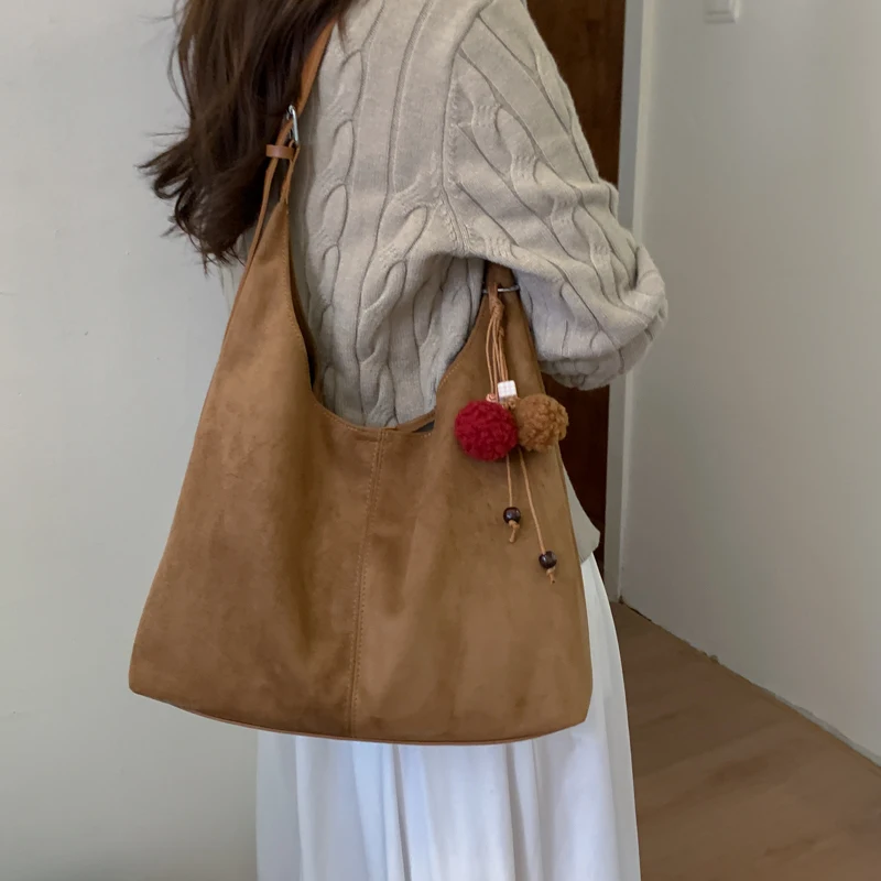 

Shoulder Bag Solid Colour Hobo Bag Lightweight Commuter Underarm Bag Large Capacity for Women Ladies Work Travel Commuting