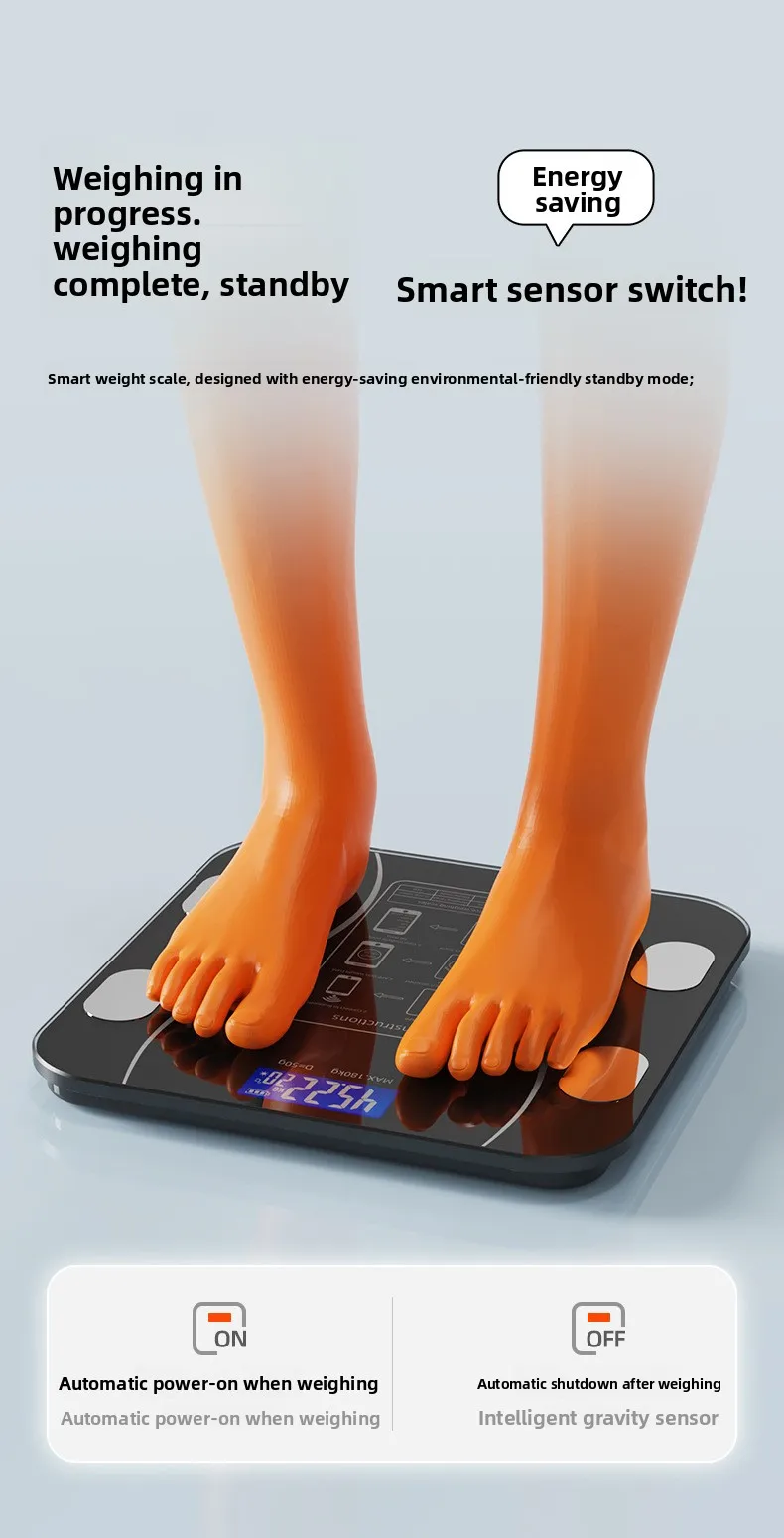 Smart Bluetooth Body Fat Scale Rechargeable Electronic Weighing_voghion.com
