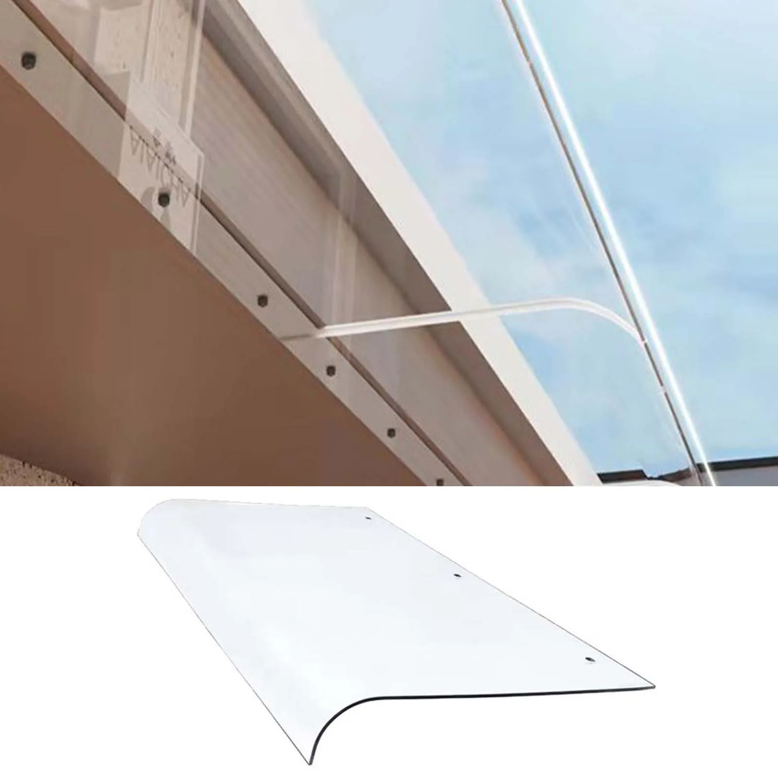 Window Canopy Door Awning Shade Transparent Porch Awning Durable Wall Mounted with Screws Sturdy Outdoor Garden PC Door Canopy