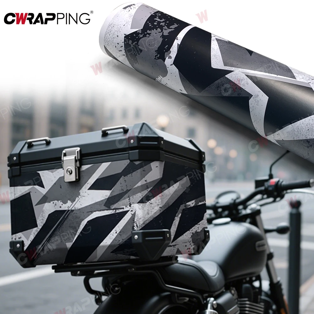 

Motorcycle Body Self-adhesive Decor Stickers Black Camouflage Vinyl Protection Wrap for Car Motorcycle Decoration Accessories