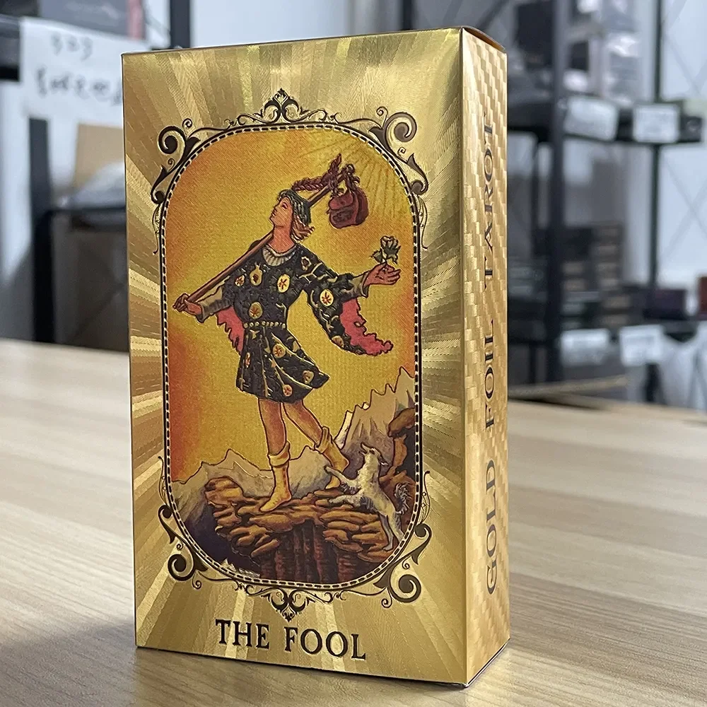 Golden Tarot Card Deck With Colorful Instruction Manual Divination Confidence Gorgeous