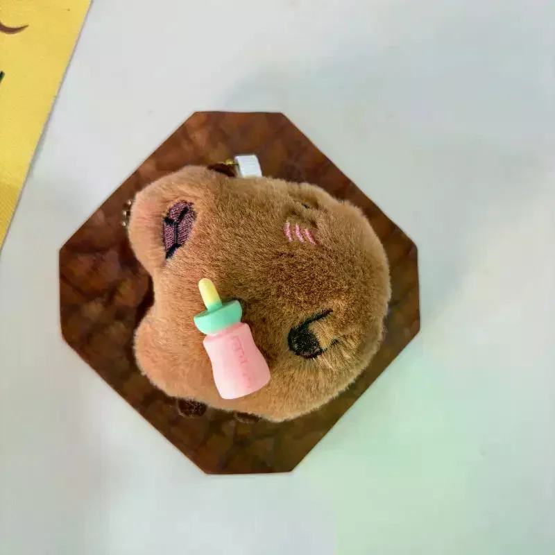 Capybara Plüschtier Schlüsselanhänger Cartoon Weiche Angefüllte Puppe Anhänger Auto Schlüsselanhänger Rucksack Tasche Dekor Kind Geschenk
