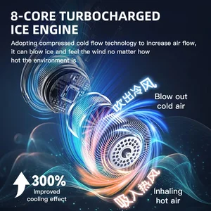 مروحة رقبة معلقة من شاومي-بلاداليس ، مكيف هواء محمول ، USB من النوع C ، شاشة رقمية LED ، مراوح كهربائية عالية الطاقة ، 8000 مللي أمبير أعلى 6 مبيعات لمروحة الرقبة من Xiaomi - رقم 4