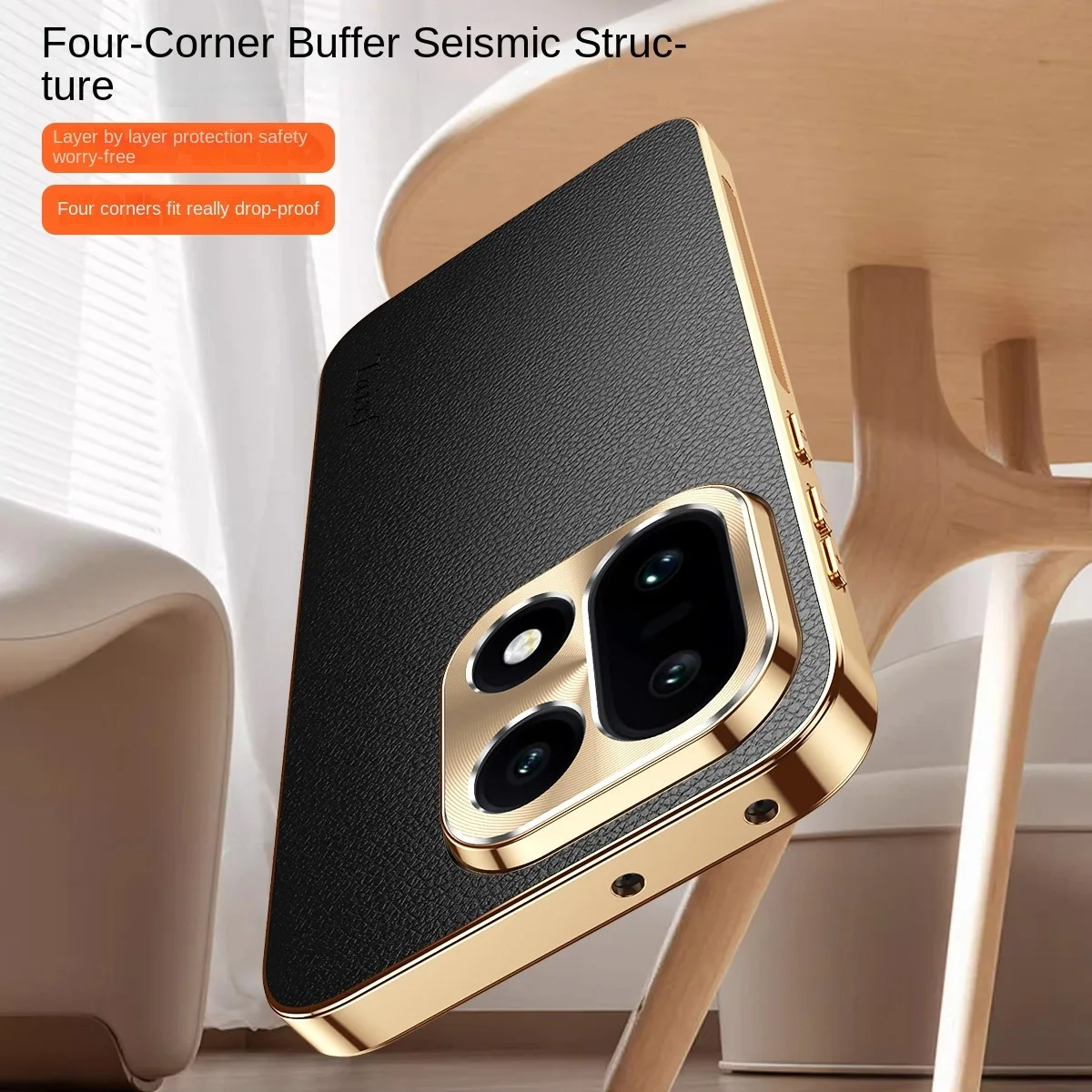 حافظة هاتف جلدية نباتية فاخرة لهاتف OnePlus 15، إطار معدني لحماية العدسات، غطاء مقاوم للصدمات مطلي بالكهرباء #5