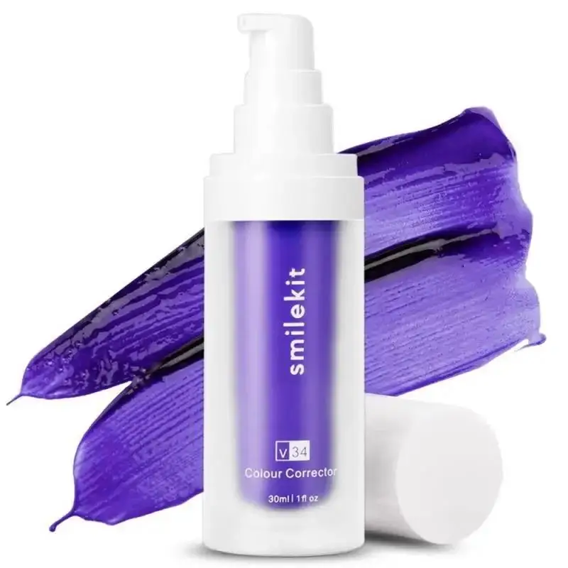 SMILEKIT-Creme dental branqueador roxo, remover a mancha de fumaça, reduzir o amarelecimento, cuidar das gomas dentárias, respiração fresca, V34