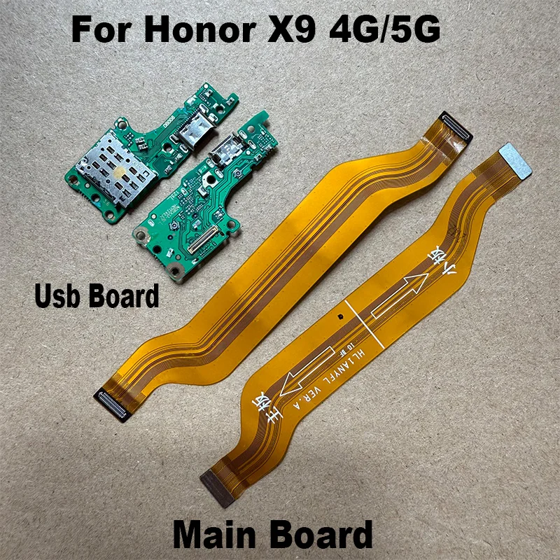 

Для Huawei Honor X9 USB-док-станция для зарядки + основная плата, материнская плата, разъем FPC LCD, материнская плата, гибкий кабель, замена 4G 5G