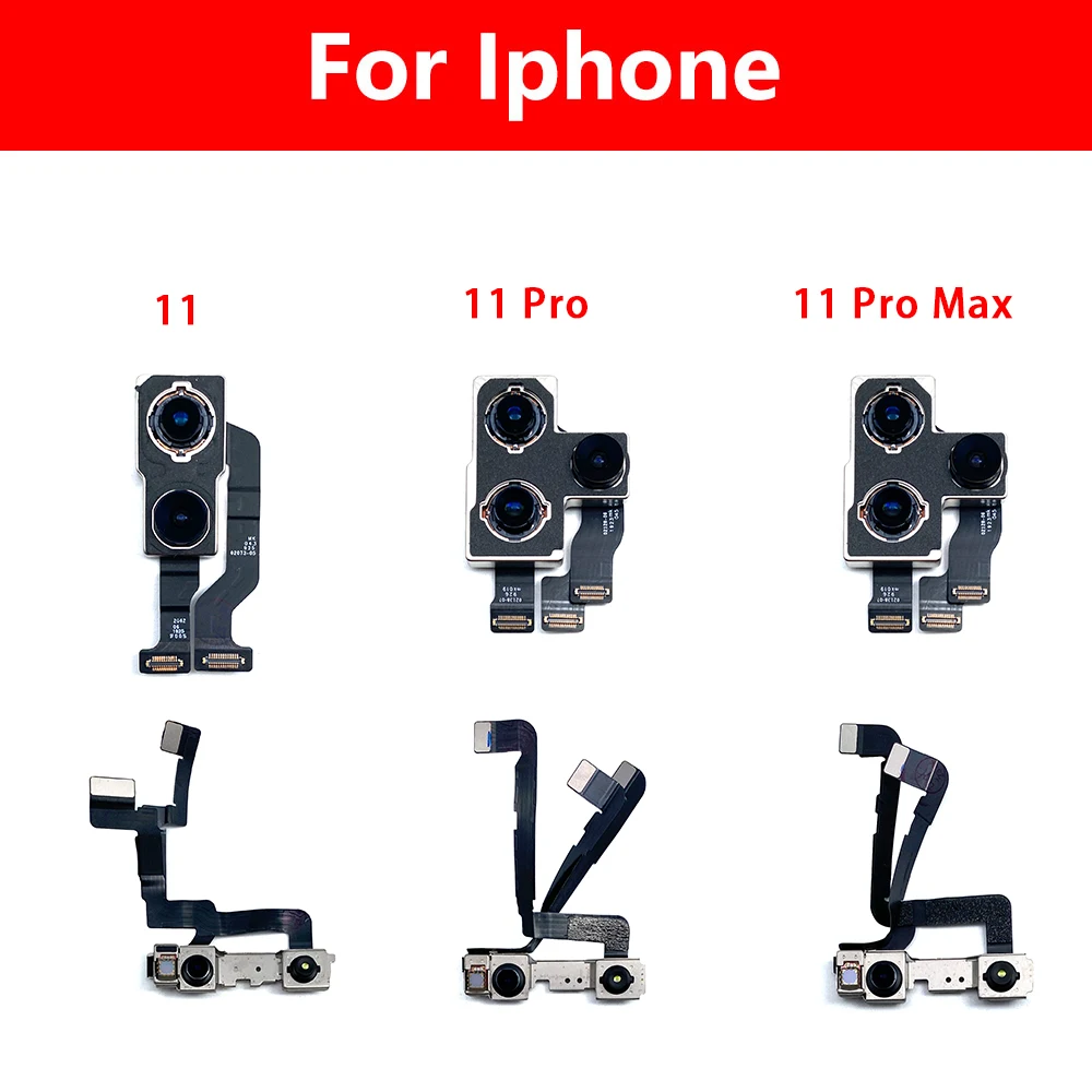 กล้องหน้าหลัง5ชิ้นสำหรับ iPhone 11 / 11 pro/ 11 PRO MAX ทดสอบคุณภาพสูงด้านหลังกล้องหลักสายเฟล็กซ์สำหรับโทรศัพท์