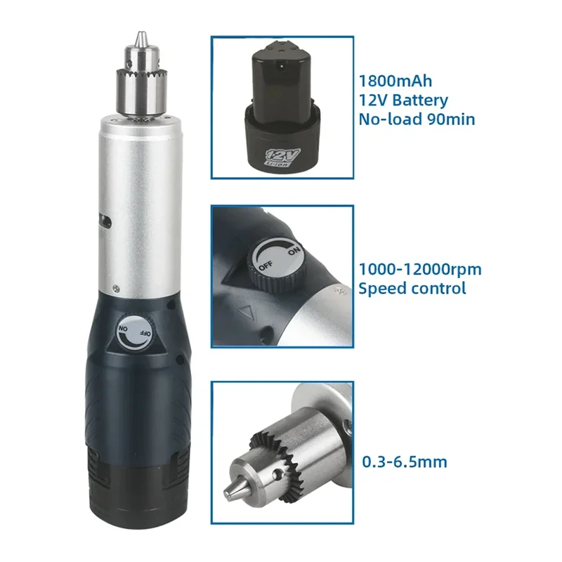 

Y17A 12V Cordless Drill Rotary Tool, Cordless Drill Engraving Pen, Electric Mini Grinder Grinding Accessories US Plug