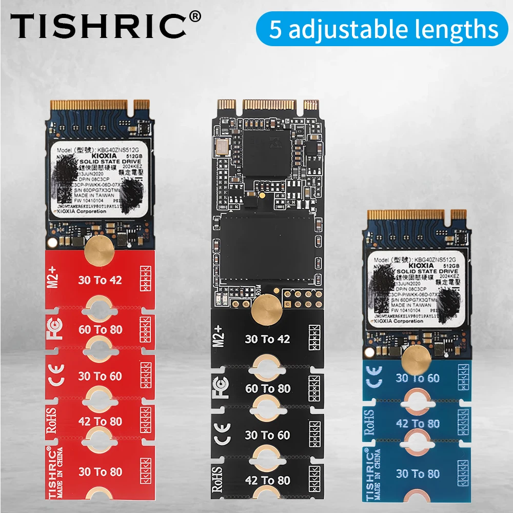 TISHRIC M.2 NGFF NVME 2230 2242 2260 2280 SSD Extension Board 5 Adjustable Lengths M2 Solid-state Drive 2230 To 2242 2260 2280