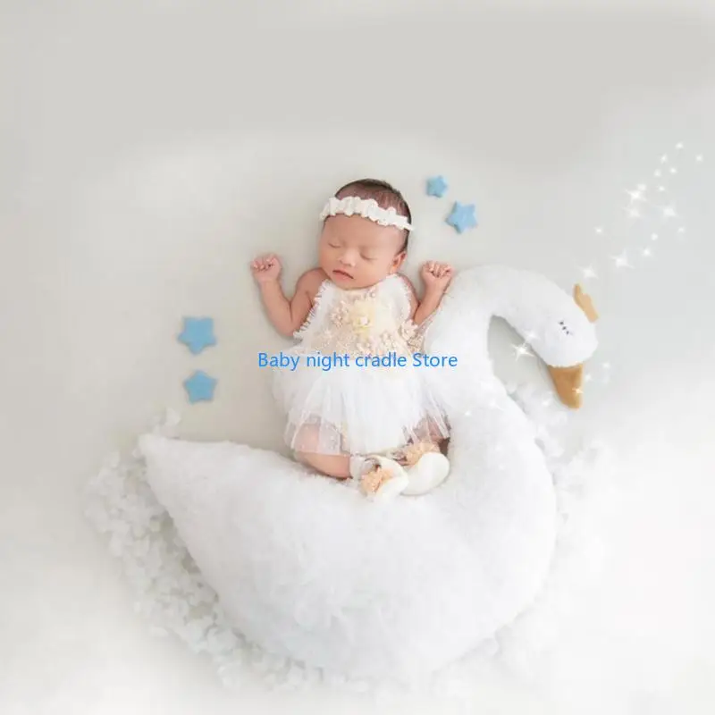 J2FF الوليد التصوير الدعائم DIY صورة خلفية بجعة وسادة استحمام الطفل الدعائم الطرف #4