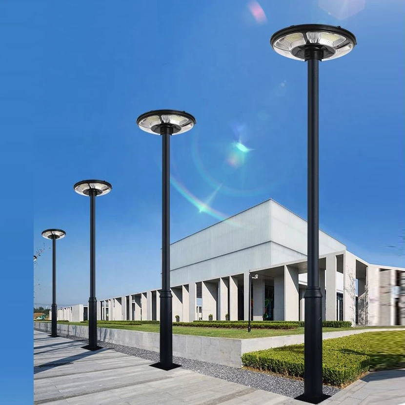 في الهواء الطلق 500 واط UFO الشمسية ضوء الشارع IP65 مقاوم للماء 370LED الشمسية كشاف ضوء المشهد القطب مصباح للفناء الطريق المشهد