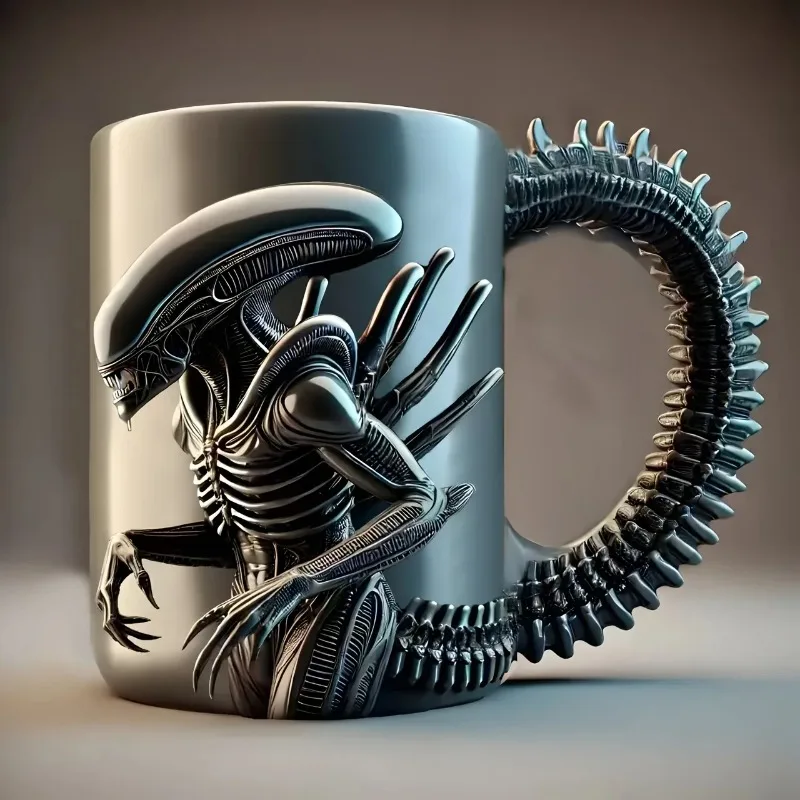 

1PC new mug 3D flat heat transfer shaped coffee cup, suitable for home and office use