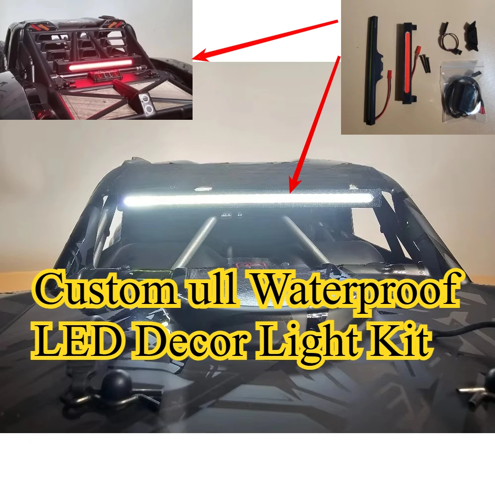 Full Waterproof LED Decor Light Kit RC For 1/8 Arrma Mojave 3rd Channel Controllable & Steady Light Version custom size parts
