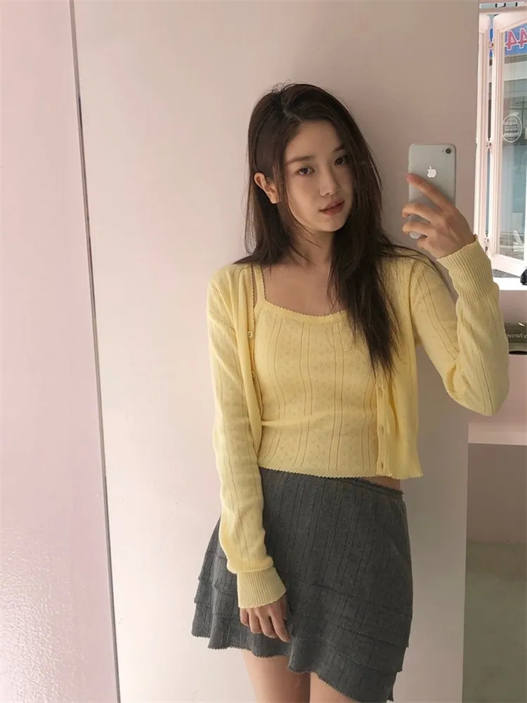 

Короткая юбка в корейском стиле с высокой талией, А-силуэт, из хлопкового трикотажа, высокого качества, с кружевной отделкой, летняя новинка