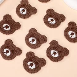 10 Pcs Brown New Embroidered Yarn Bear Patches DIY Clothing Shoes Hats Hair Clips Hair Accessories Cloth Stickers