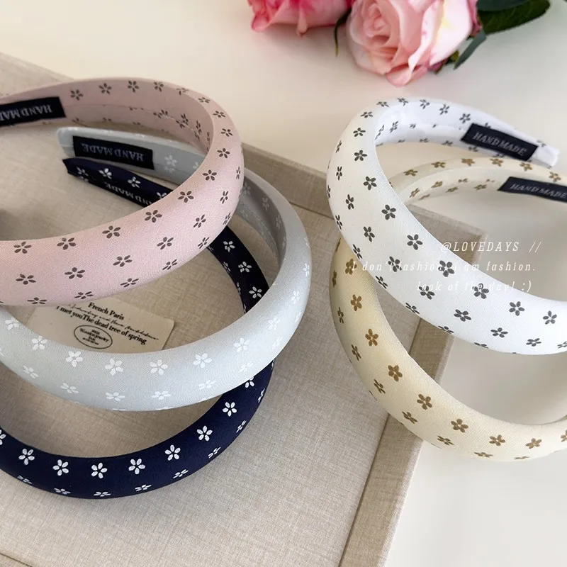 

Colorful Floral Fabric Sponge Flower Headband For Girls Fresh Sweet Style Fashion Versatile Portable Hair Hoop For Office Party