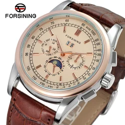 2026New Replica Moon Phase Multifunctional Automatic Man Watch Mechanical Waterproof Leather High-End Luxury Elegant Wrist Clock