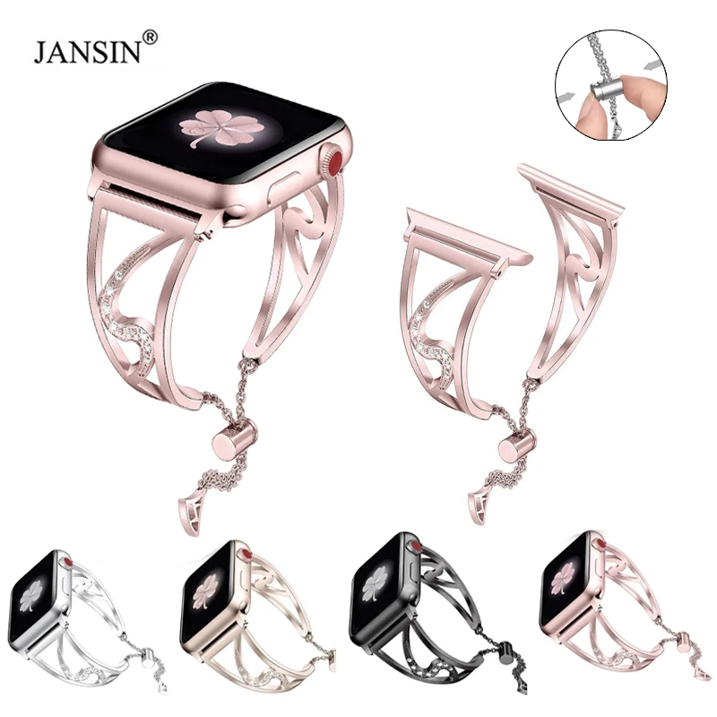 

Женский браслет с бриллиантами для Apple Watch 46 мм 41 мм 45 мм 42 мм 38 мм 40 мм 44 мм 49 мм Ювелирный ремешок для iWatch 10 9 8 SE Ultra 2 Correa