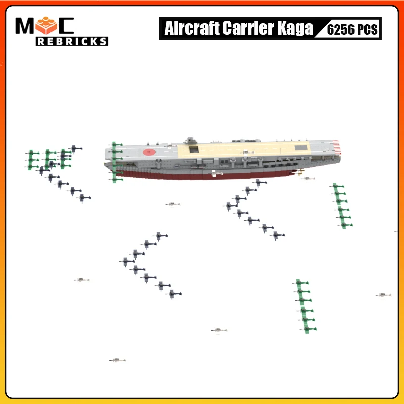 WW2 Pearl Harbor Attack UCS Japanese Kaga Aircraft Carriers at Micro Bomber Scale Building Blocks Model Collection Kit Brick Toy