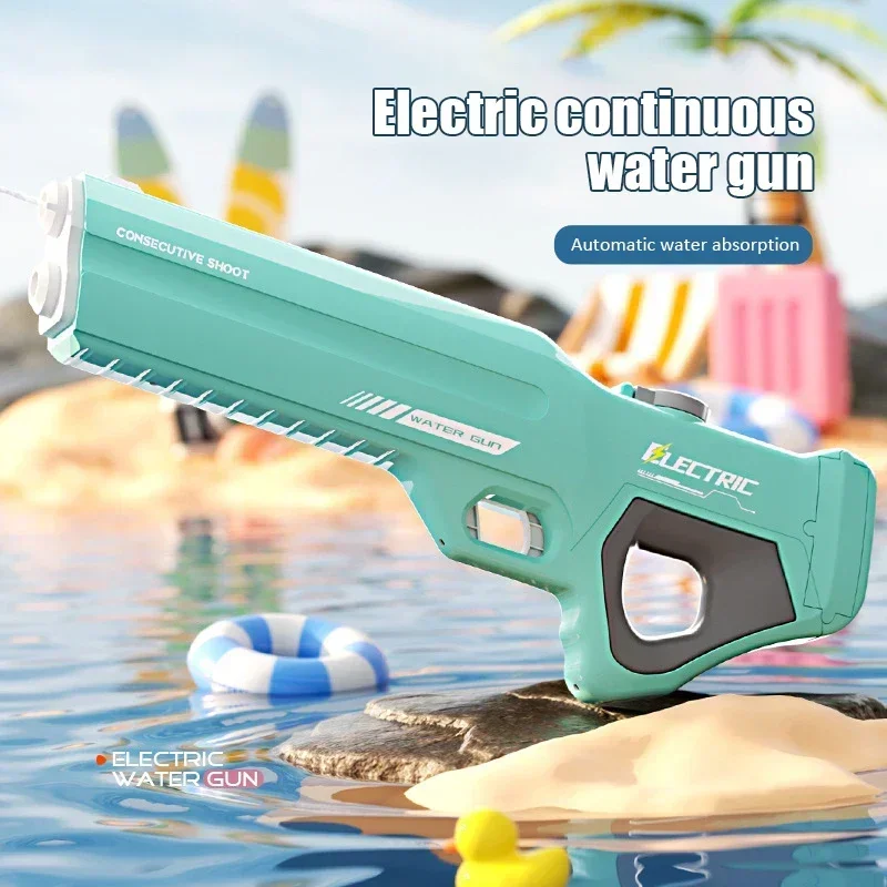 Water Gun Electric Fully Automatic Suction High Pressure Water Blaster Pool Toy Gun Summer Beach Outdoor Toy for Girls Boys Gift