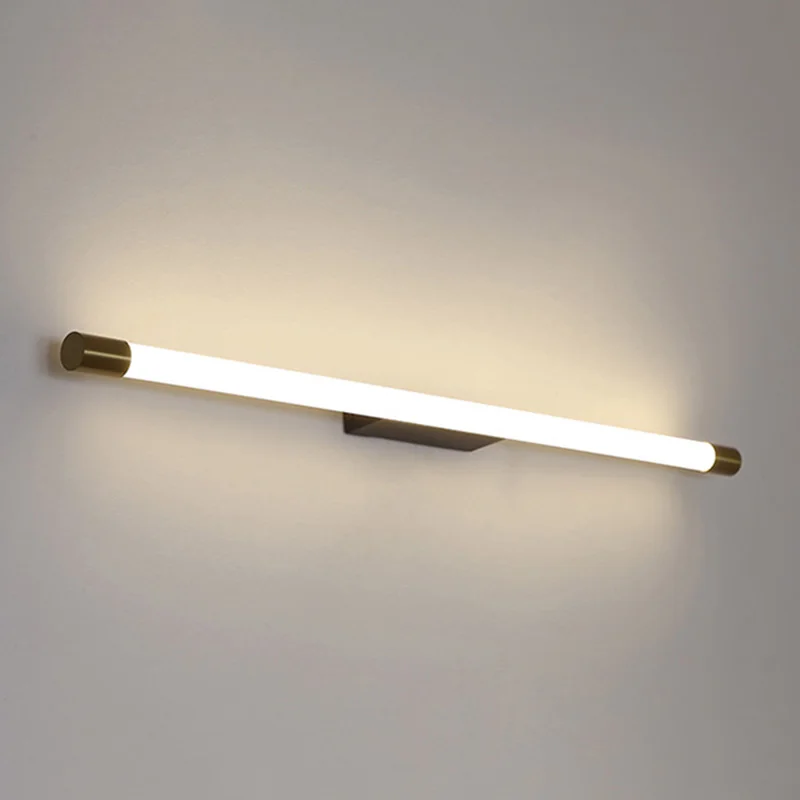 

Simple Modern Nordic Black Gold Long Wall Lamp Strip Mirror Front LED Bathroom Lighting Indoor Fixtures