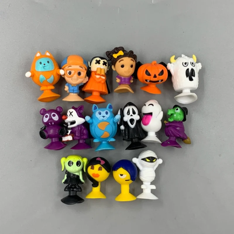 

Mini Suction Cup Halloween Toys - Loose Gashapon Pumpkin Ghost Zombie Fluffy Fun Figurines