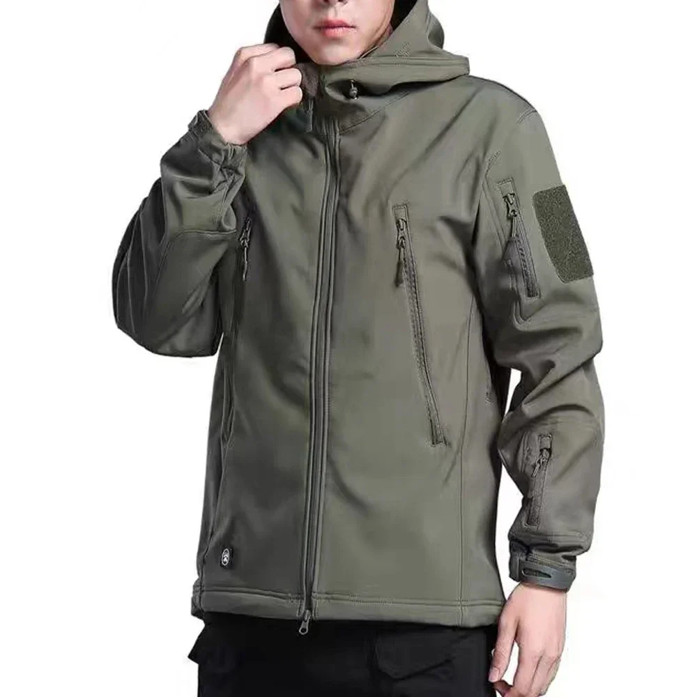 Men 5XL Jackets Pants SoftShell Hood Coat Tactical Suits Waterproof Set Camping Hiking Hunting Fishing Trousers Tracksuit