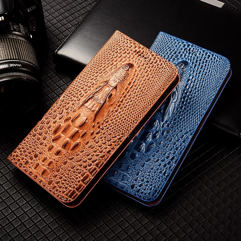 

Crocodile Genuine Leather Magnetic Flip Phone Case dla vivo S1 S5 S6 S7 S7e S7t S9 S9e S10e S10 S12 S15 S15e Pro Wallet Cover