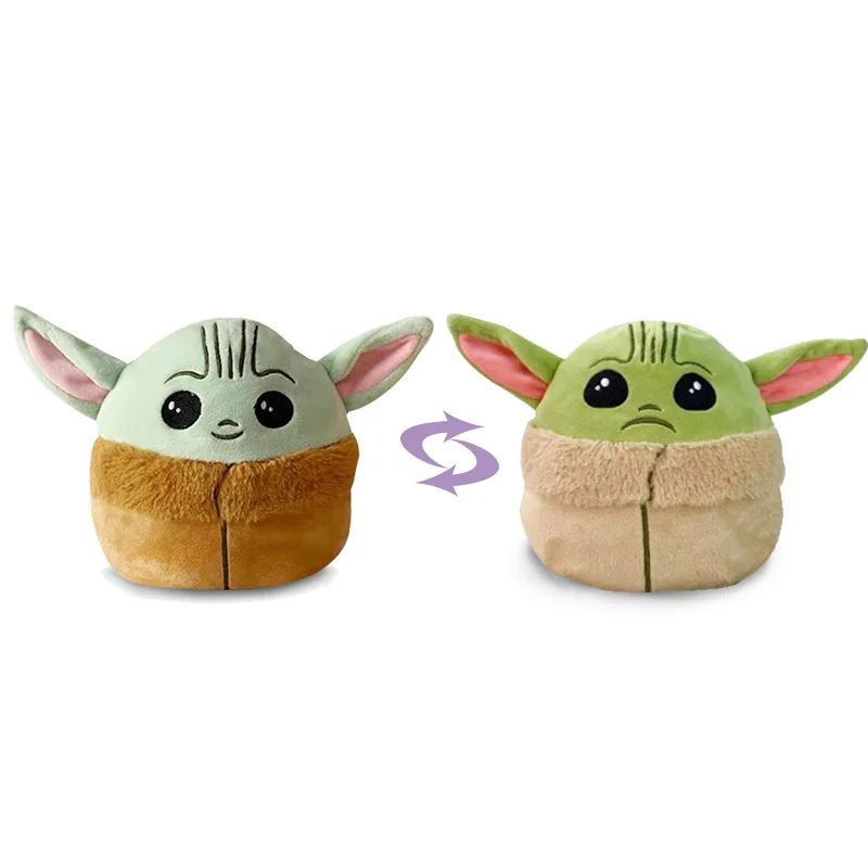 Disney Baby Yoda Stitch Plush Toy Cartoon Double-sided Flip Reversible Stuffed Figure Doll Kawaii Cute Toys Kids Gift