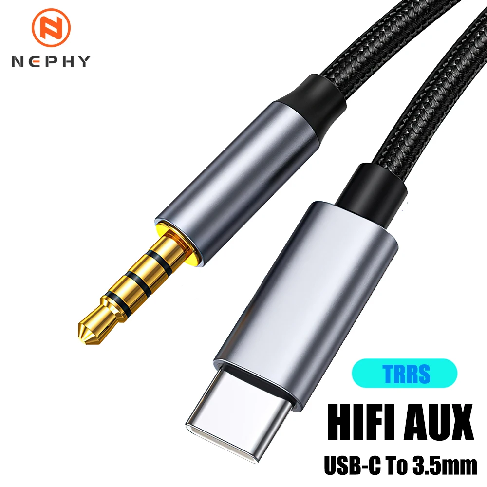 USB Type C To 3.5 mm TRRS 4 Pole Aux Cable For iPhone 15 Pro Max iPad Xiaomi Headset Mic Car HIFI 1m 2m 3m 3.5mm Audio Connector