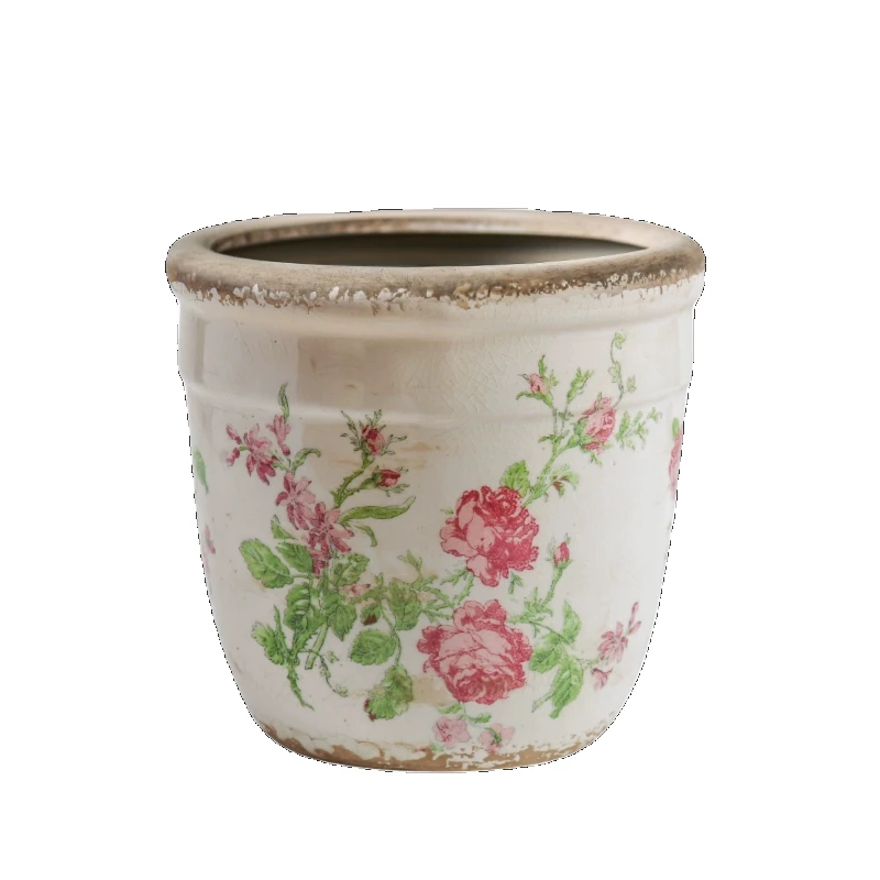 Imagem -04 - Vaso de Cerâmica Francês Retro Vaso de Flores Grande e Pequeno Decoração de Mesa Respirável Pátio ao ar Livre Sala de Estar Casa