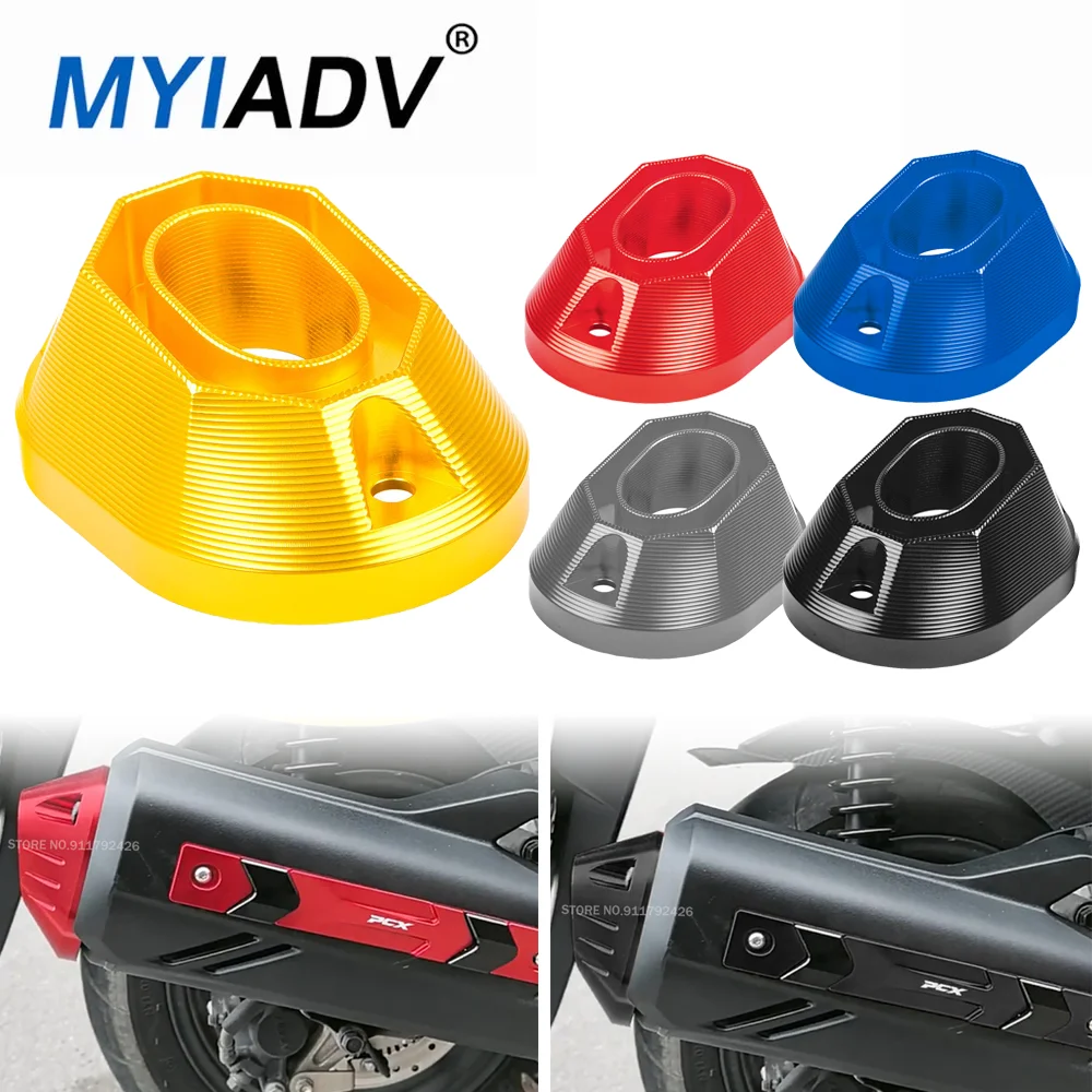 

CNC Aluminum Exhaust Pipe Cover Guard Motorcycle Tail Anti-Collision Protective Cap For Honda PCX125 PCX160 Vario160 2020-2024