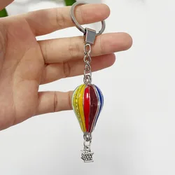 Hot Air Balloon Keychain Cloud Key Ring Enamel Key Chains For Women Men Handbag Accessorie DIY Handmade Jewelry Gifts