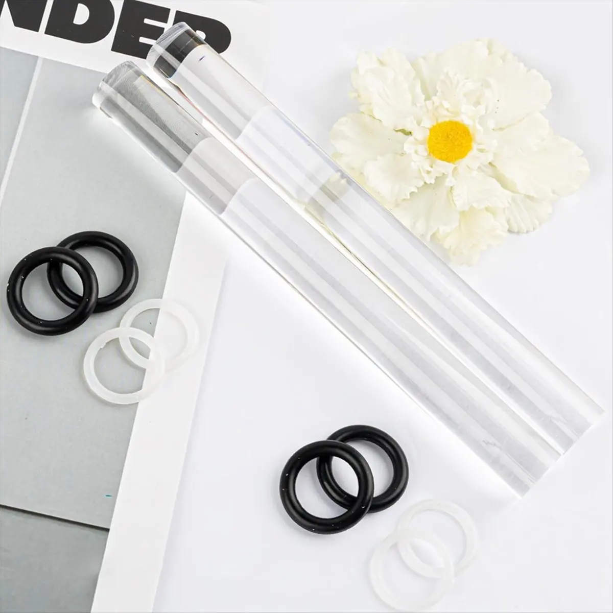 4 Pack Clay Rolling Pin Rod with Thickness Ring Rolling Clay Rod Acrylic Clay Roller Acrylic