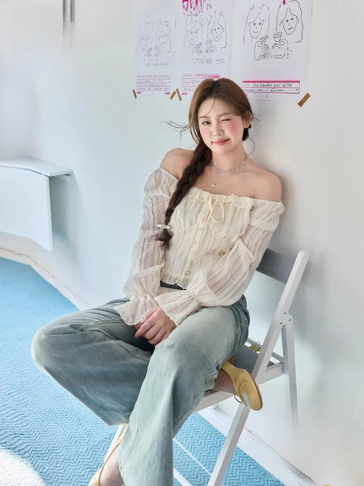 

Женский модный длинный шифоновый топ на одно плечо больших размеров с высокой талией, длинные брюки ape Fit