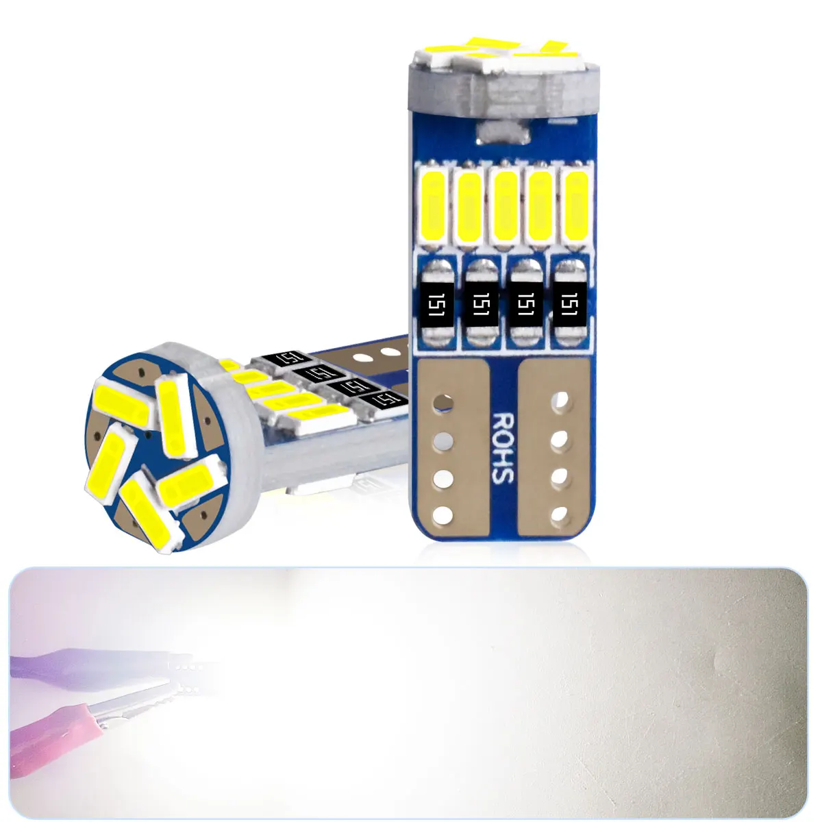 2/10/20/50Pcs High Output T10 W5W/WY5W/5W5/192/194/168/2980CW LED Bulb 12V Bright White Vehicle Side Marker Reading Dome Lights