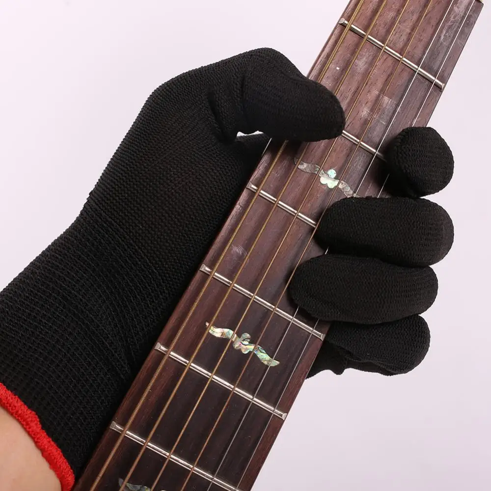 1Pc Guitar Bass Practice Beginner Full Finger Hand Protection Glove nylon wear-resistant non-slip instrument Guitar Gloves