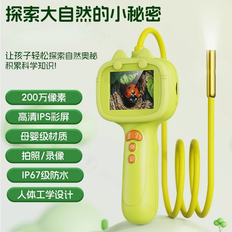 Portable Endoscope , 2.4 Inch Screen, 2MP HD Macro Camera, Handheld Science Experiment Educational Borescope