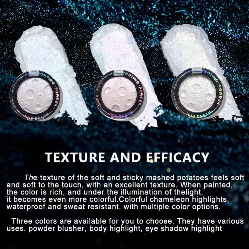 5 Shades 3D Highlighter Powder Moon Glow Face Eyes Body Contour Brighten Unisex Skin Safe Certified Makeup - view 5