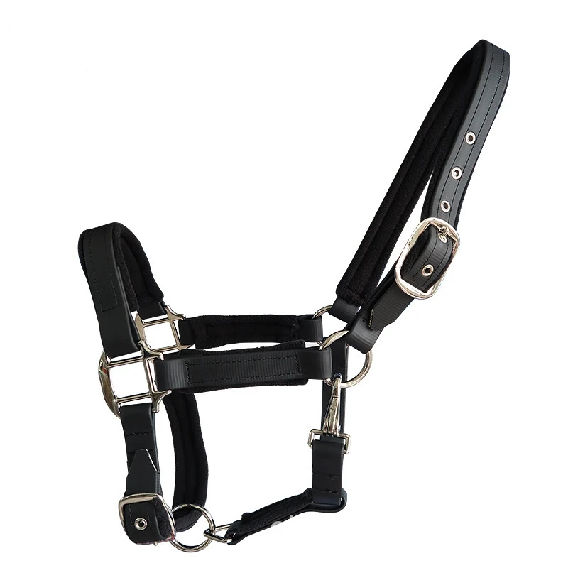 新しいソフトパッド入り馬用ハルター、pvcヘッドストール、ヘッドカラー、乗馬アクセサリー、人間工学に基づいた快適なハルター