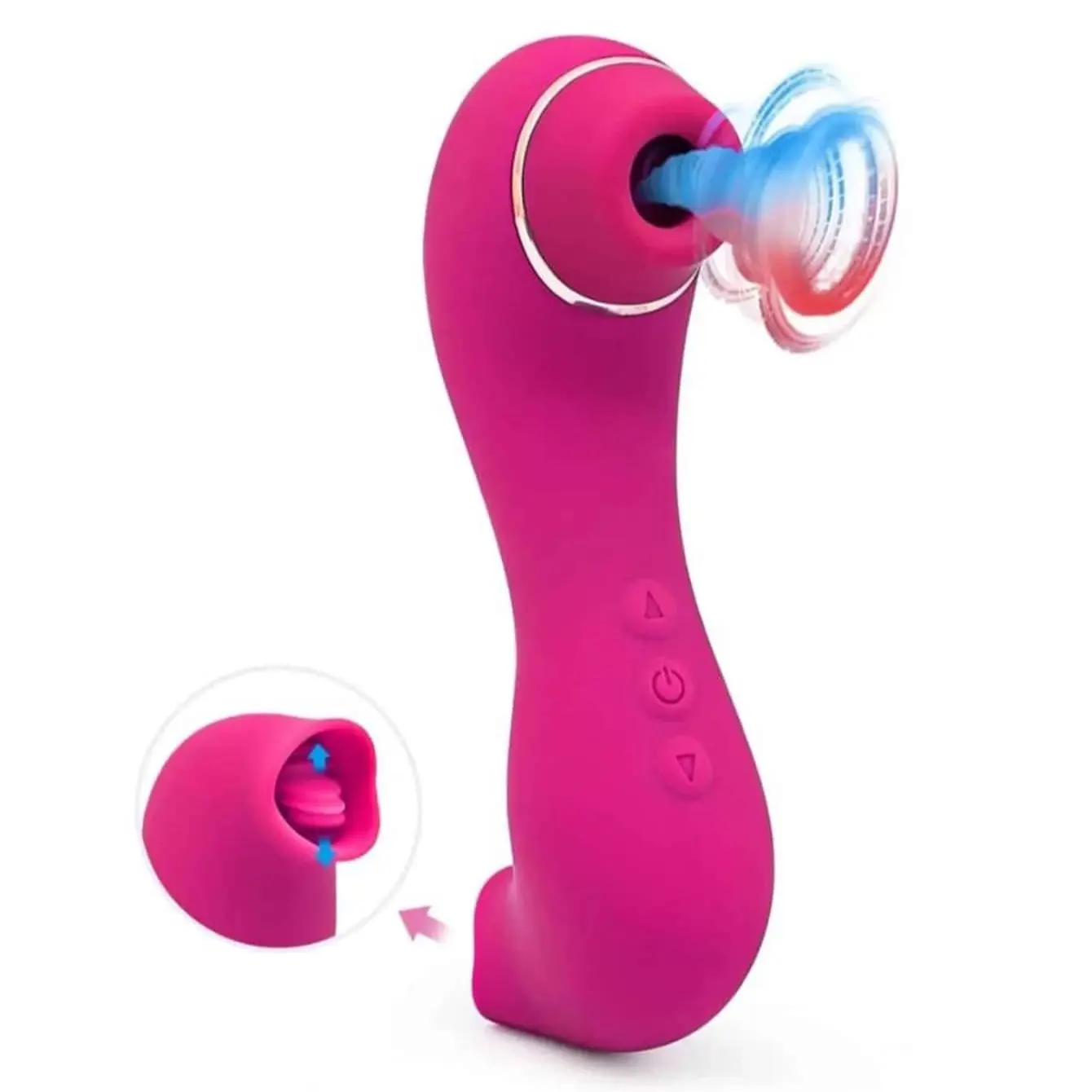 2 in 1 Licking Sucking Tongue Vibrator for Women Clitoris Nipple Stimulator  G-Spot Licking Vibrator Oral Sucking Massager