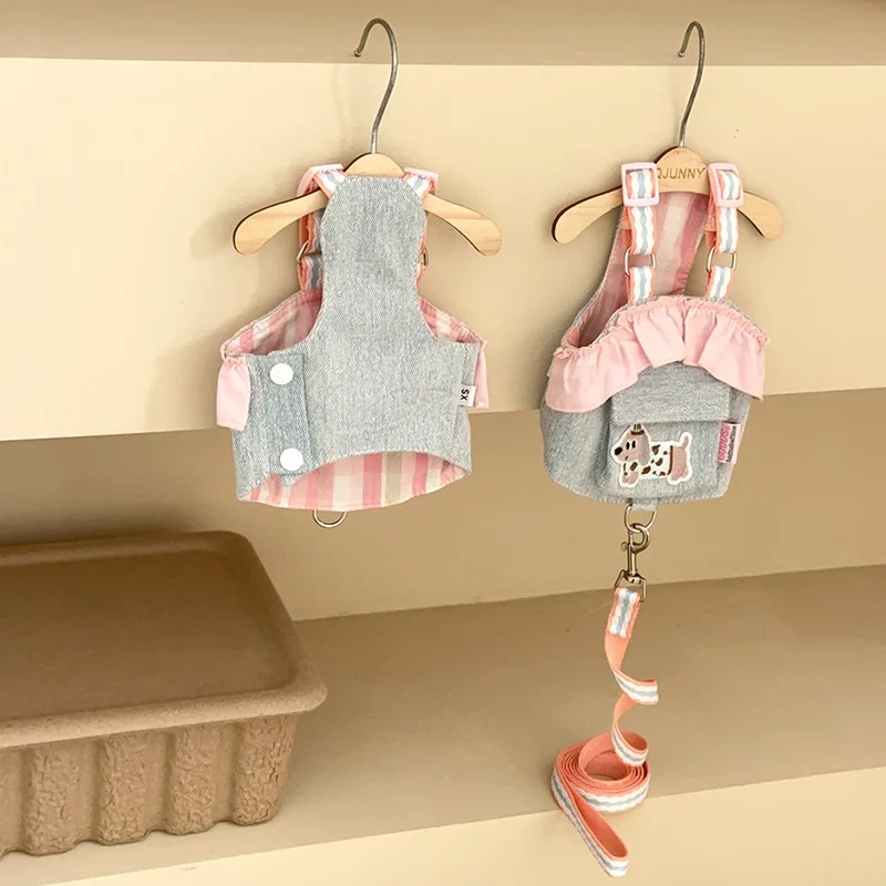 Pet Spring Floral Bow Dress Teddy Short Sleeve Cute Home Sleepwear Dog Dresses for Small Dogs Puppy Clothes