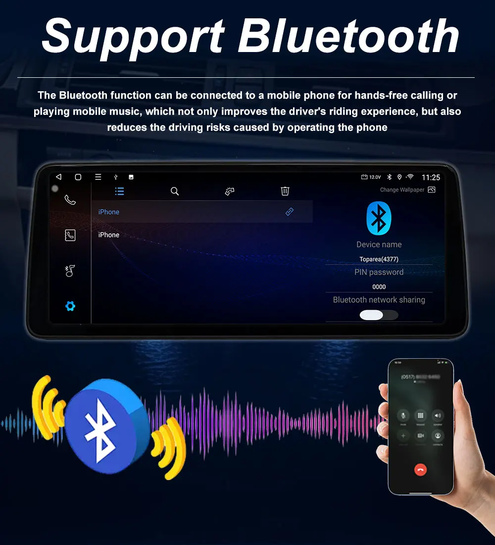 Android 16 Kabelloses Carplay Autoradio Multimedia-Player für BMW 5er F10 F11 2010 - 2017 CIC NBT System QLED Bildschirm GPS WLAN – Detail 14