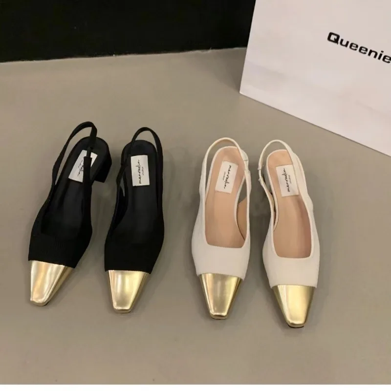 Fashion Women's Shoes Women's Dress Shoes Mid Heel Wedding Sandals All Matching Pointed Princess Shoes