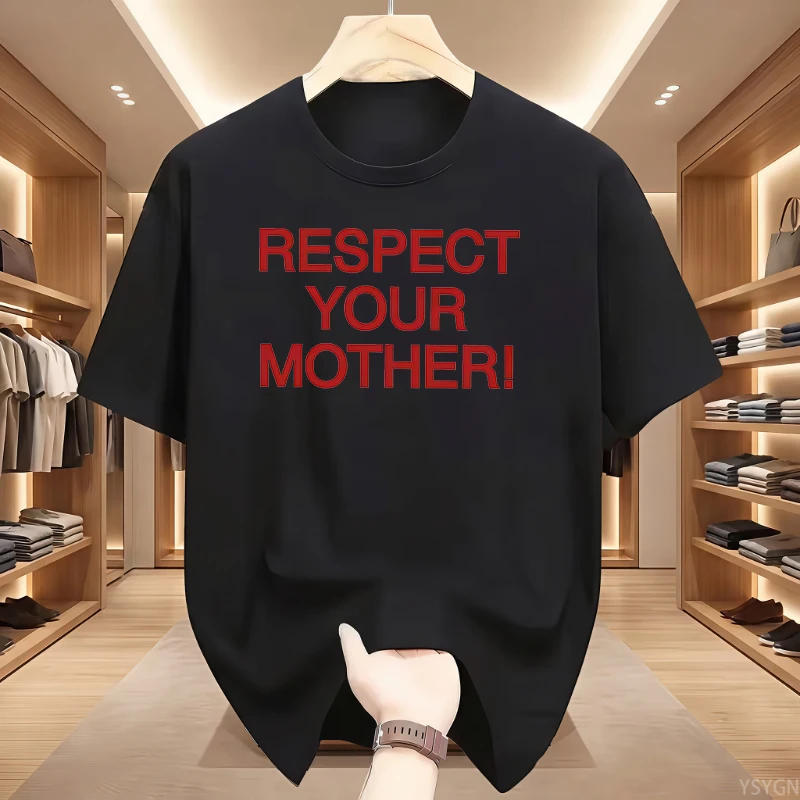 Respect Your Mother Retro Y2K Tee Funny Mother Day Gift Tshirt Women Crewneck Short Sleeve Modern and Trendy T-shirt