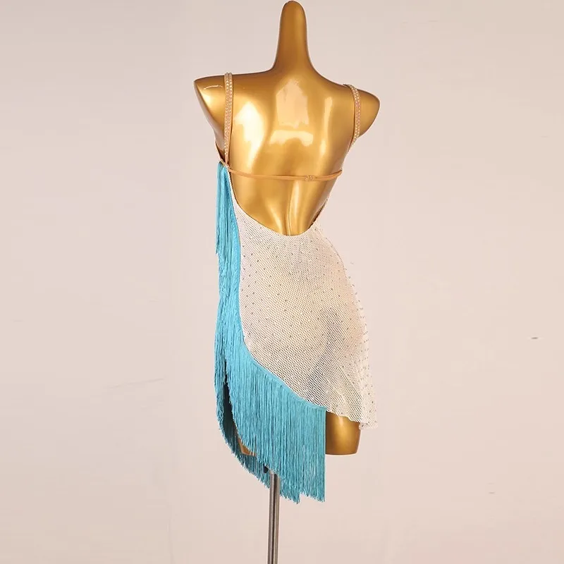 Latin dansjurk Showwedstrijdjurk Fringe Style Lomba Chacha dansjurk