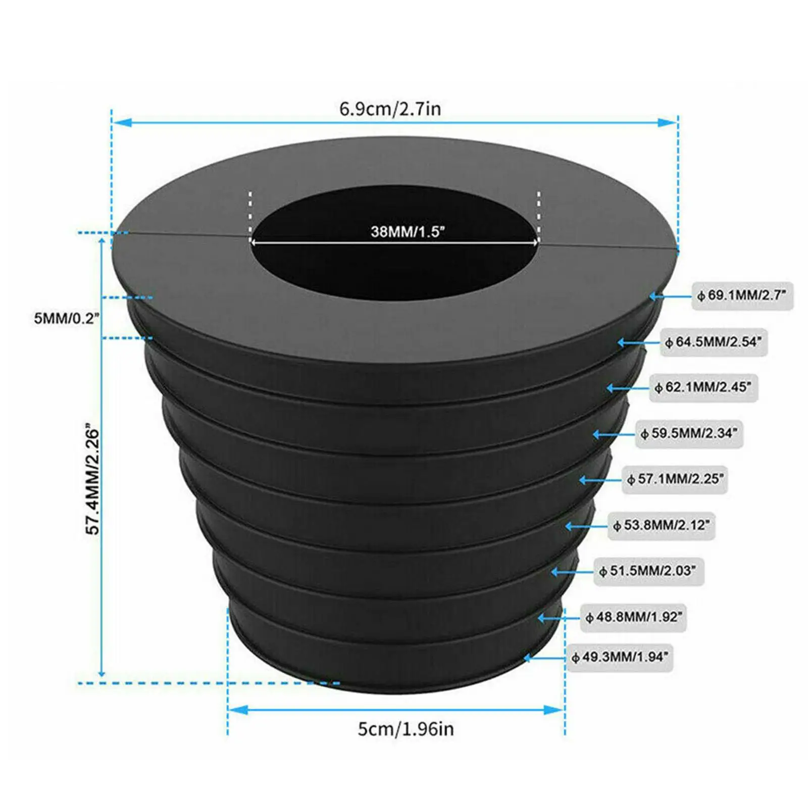 Umbrella Pole Holder Easy Install, Remove Durable Rubber for Patio Table Anti Scratch Umbrella Wedge Plug Patio Umbrella Cone
